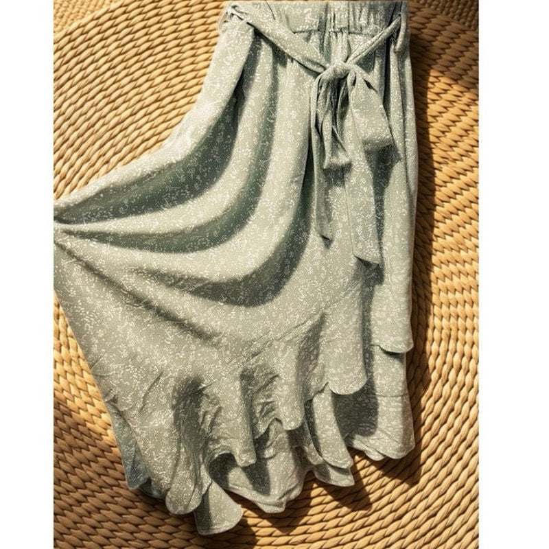 BTFBM Boho Maxi Dress 2026 Summer Floral Vacation Ruffle Sleeve V Neck Wrap
