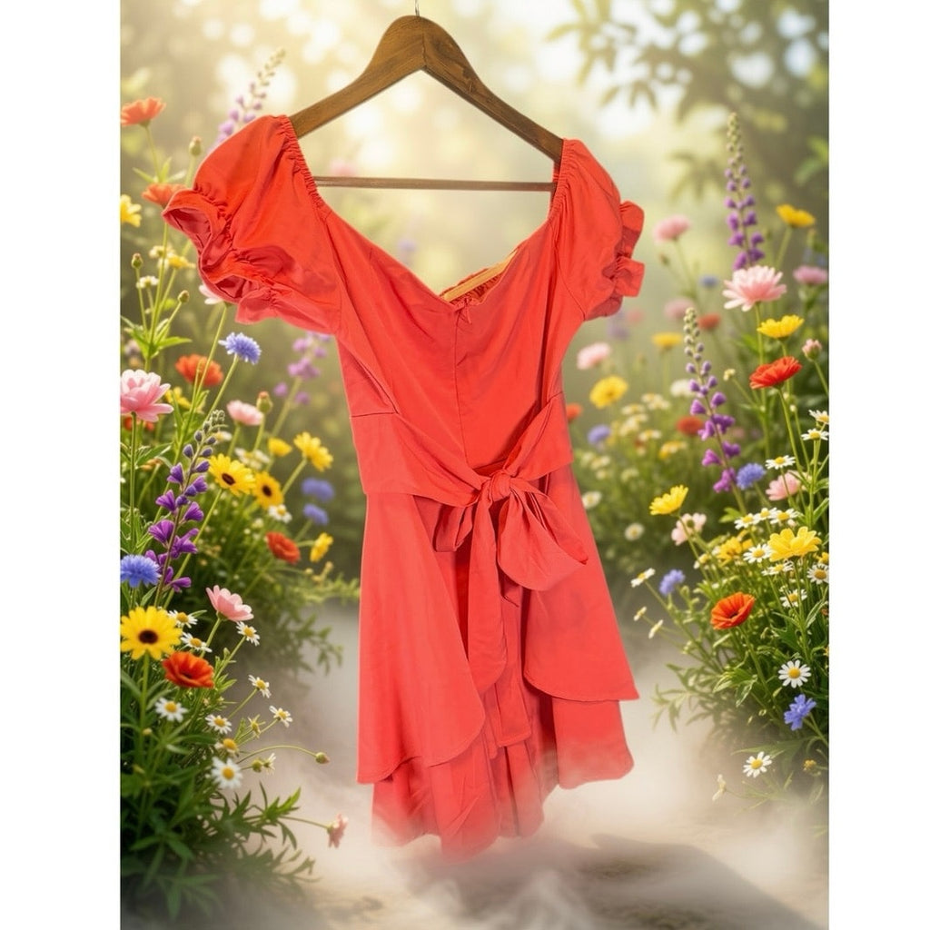 Fixmatti Women Boho Romper Off Shoulder Floral Print Chiffon Shorts Jumpsuit