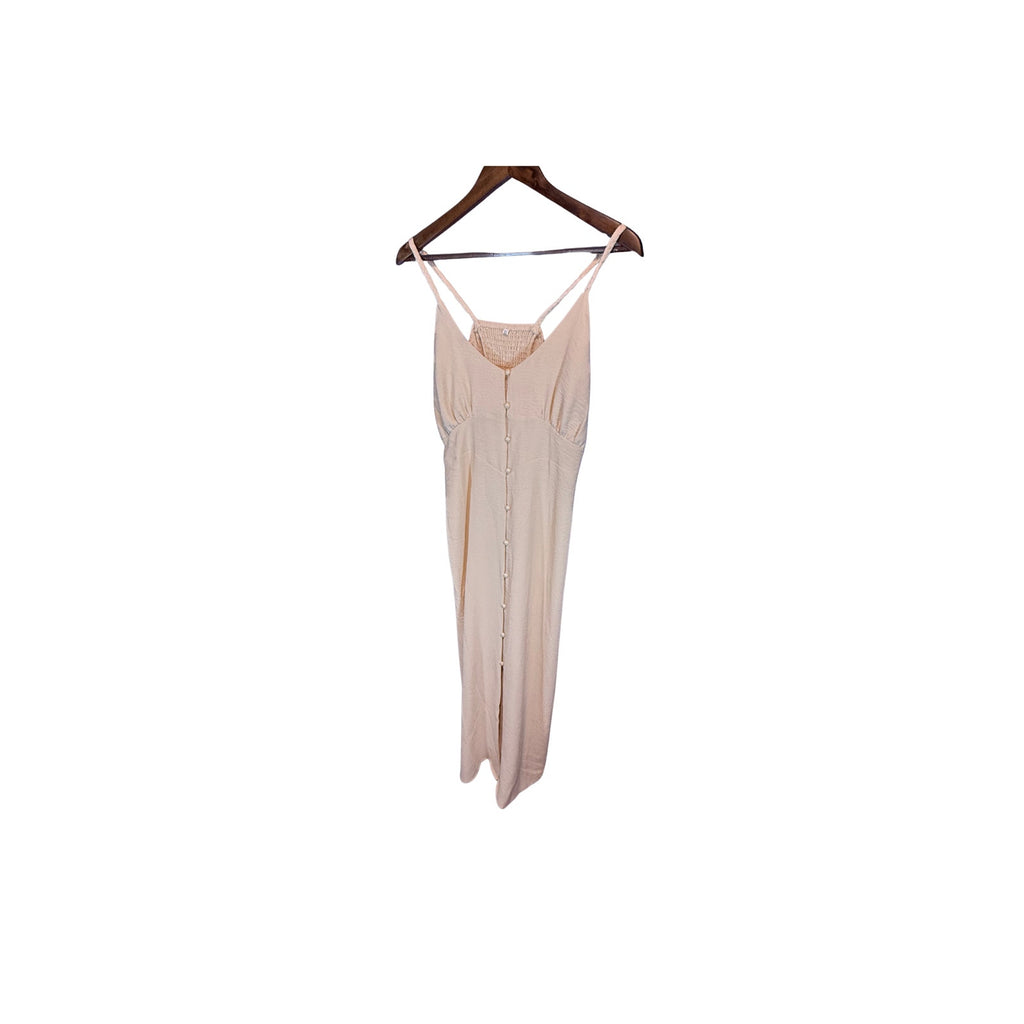 DUKAKII Women's Summer Casual Solid Color Dress Boho Sleeveless Spaghetti Strap