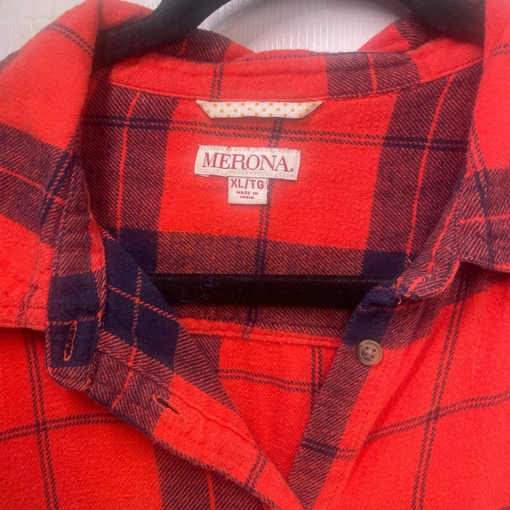 Ladies bright red flannel shirt