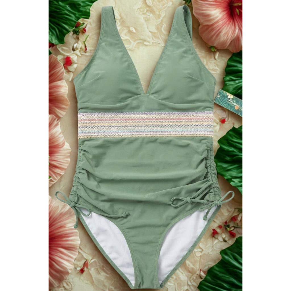 Blooming Jelly Tummy Control Swimsuits One Piece Swim Suits (M, Army Green)