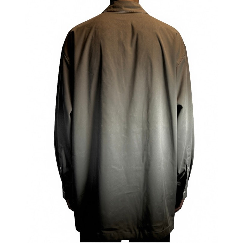 XL Plus Size Pleated Black Long Sleeve Men's Set