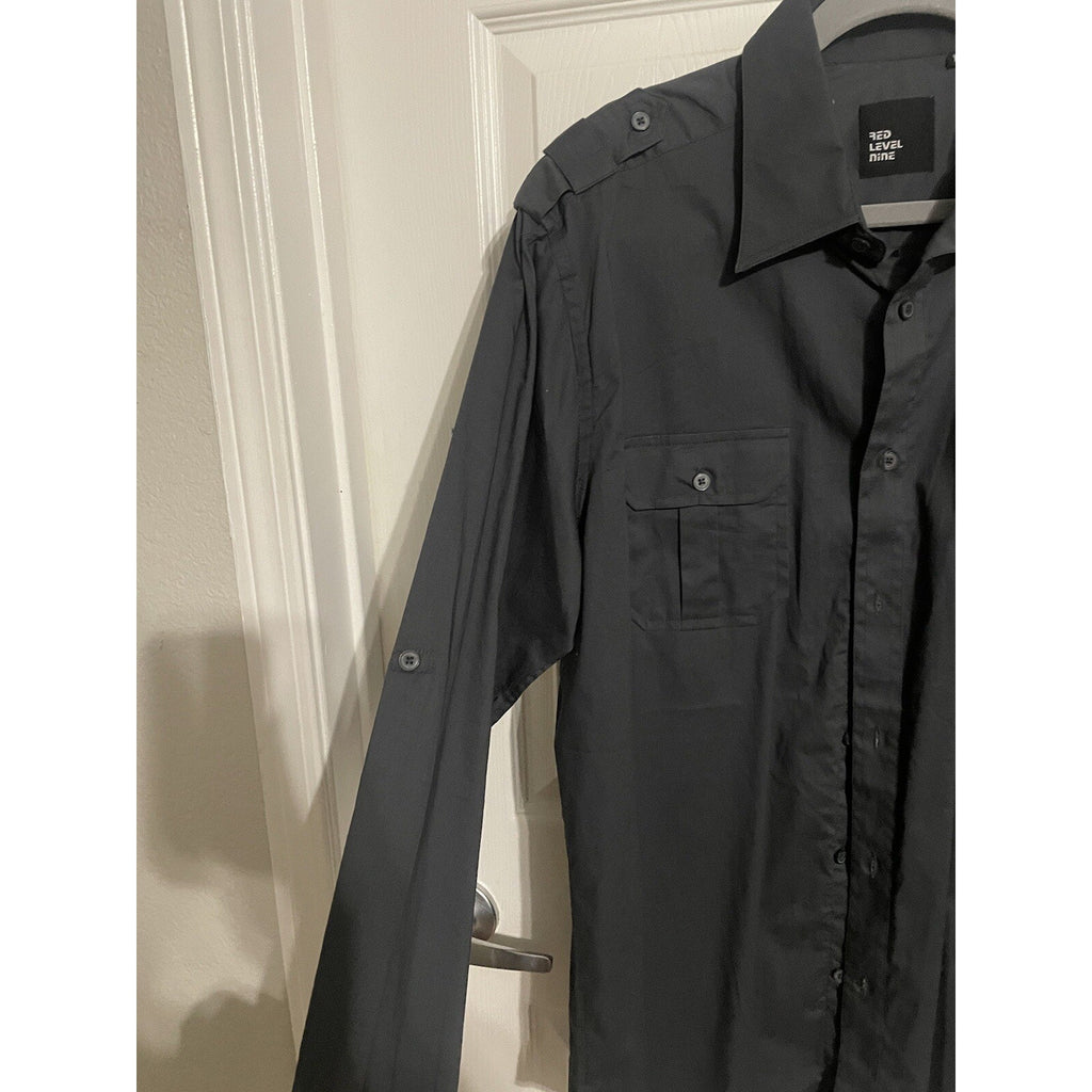 RED LEVEL NINE Men's Long Sleeve Button Down Shirt Grey XL