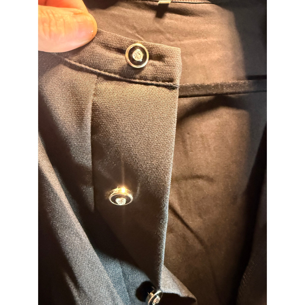 XL Plus Size Pleated Black Long Sleeve Men's Set