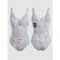 Aidonger Front Ruched 1 PC Swimsuit Womens size M White Spring Floral Pretty
