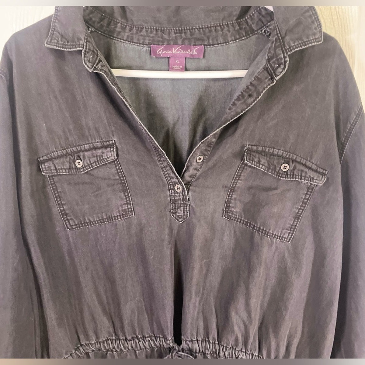Gloria Vanderbilt Denim Shirt Dress XL