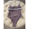 Women's Size L Brown Adjustable Straps Open-Back NEW One Piece Bathing Suit