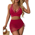Blooming Jelly Womens Swim Dress Skirt High Waisted  Tummy Control Modest Mesh