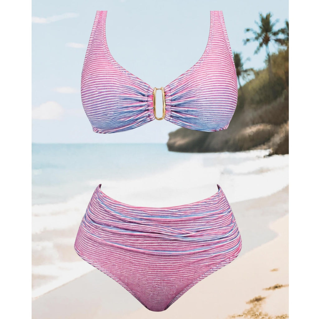 Viral Bikini Sets for Women High Waisted  U Wired V Neck Adjustable Straps