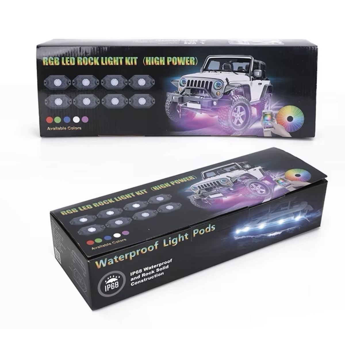 2nd Gen 8pc RGB LED Rock Light Kit…Offroad, Truck, Car, Boat…A1KM008/ X002IC1K3Z