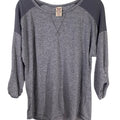 Faded Glory Pullover Heather grey Knit Shirt Size L (12-14) Long Sleeve