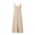 DUKAKII Women's Summer Casual Solid Color Dress Boho Sleeveless Spaghetti Strap