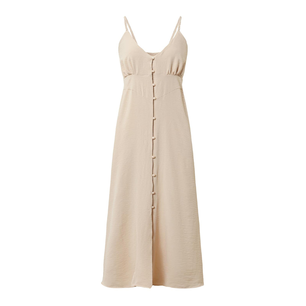 DUKAKII Women's Summer Casual Solid Color Dress Boho Sleeveless Spaghetti Strap
