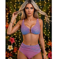 Viral Bikini Sets for Women High Waisted  U Wired V Neck Adjustable Straps