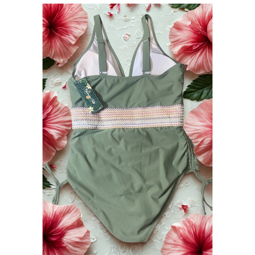 Blooming Jelly Tummy Control Swimsuits One Piece Swim Suits (M, Army Green)