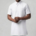 Men's White Short-Sleeve Tunic Shirt dasiki