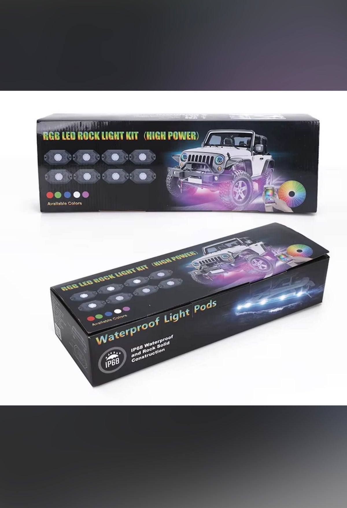8 RGBW LED Rock Light Kit
