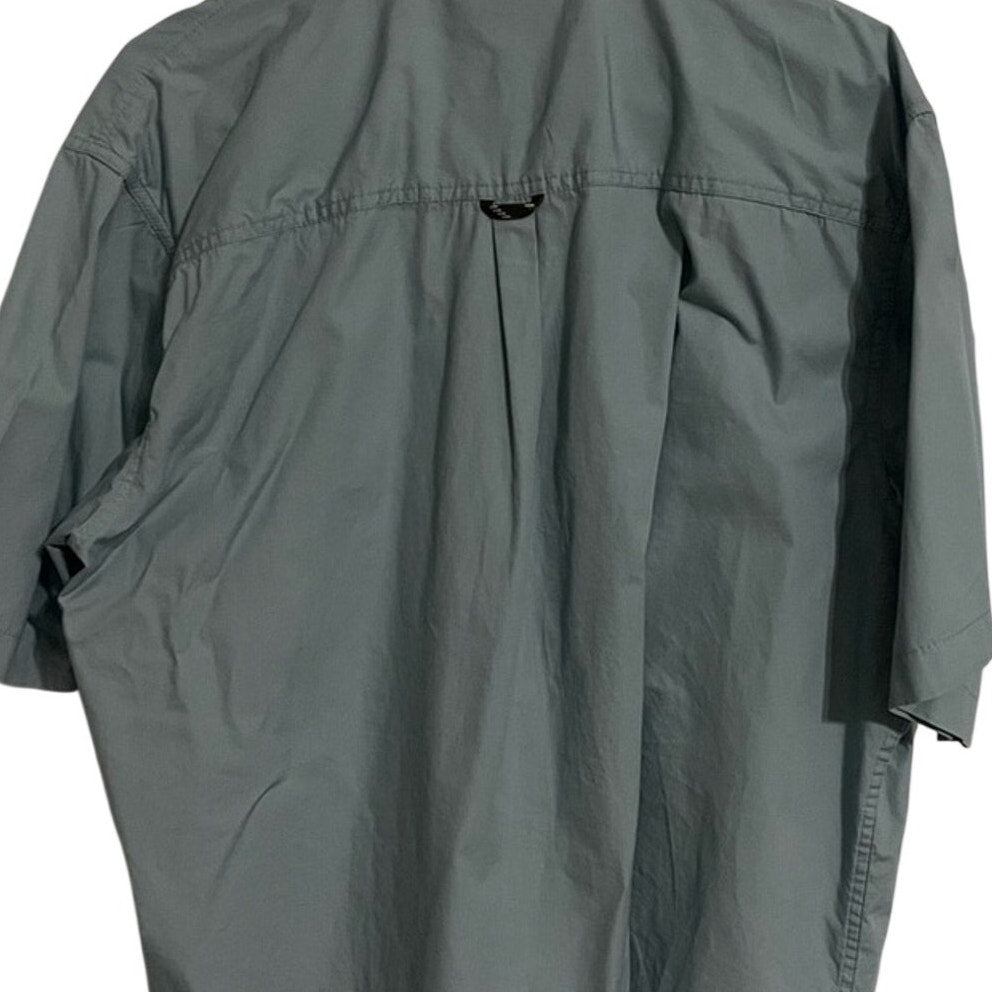 Wrangler‎ mens button down blue/grey shirt with front velcro pockets size xl
