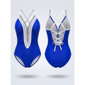BMJL Women's Sexy One-piece Swimsuit Ruched Tummy Control Blue Sz M NEW
