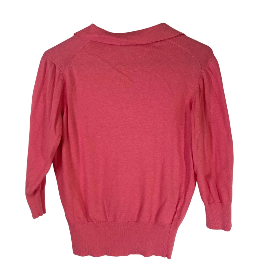 Ann Taylor Pink long sleeved v neck top S