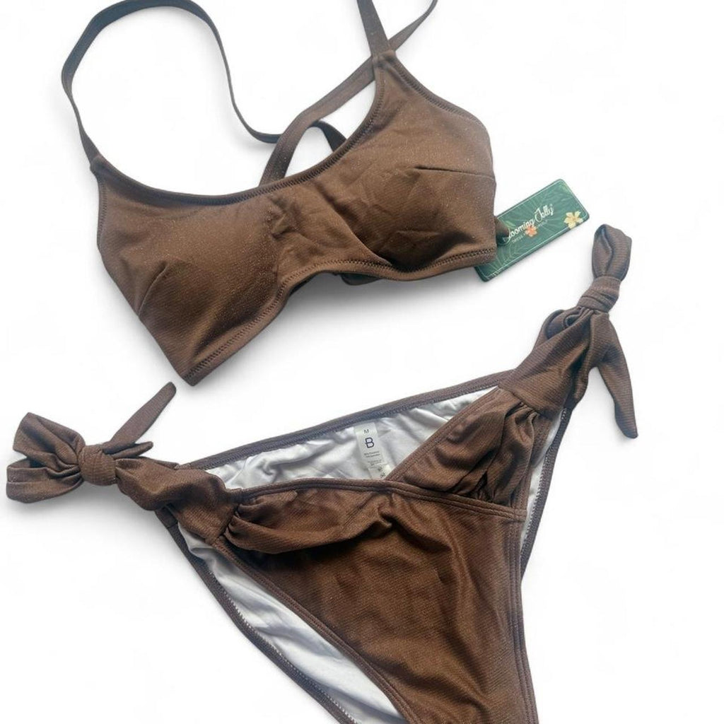 Sparkly NWT Blooming Jelly Tie Bikini