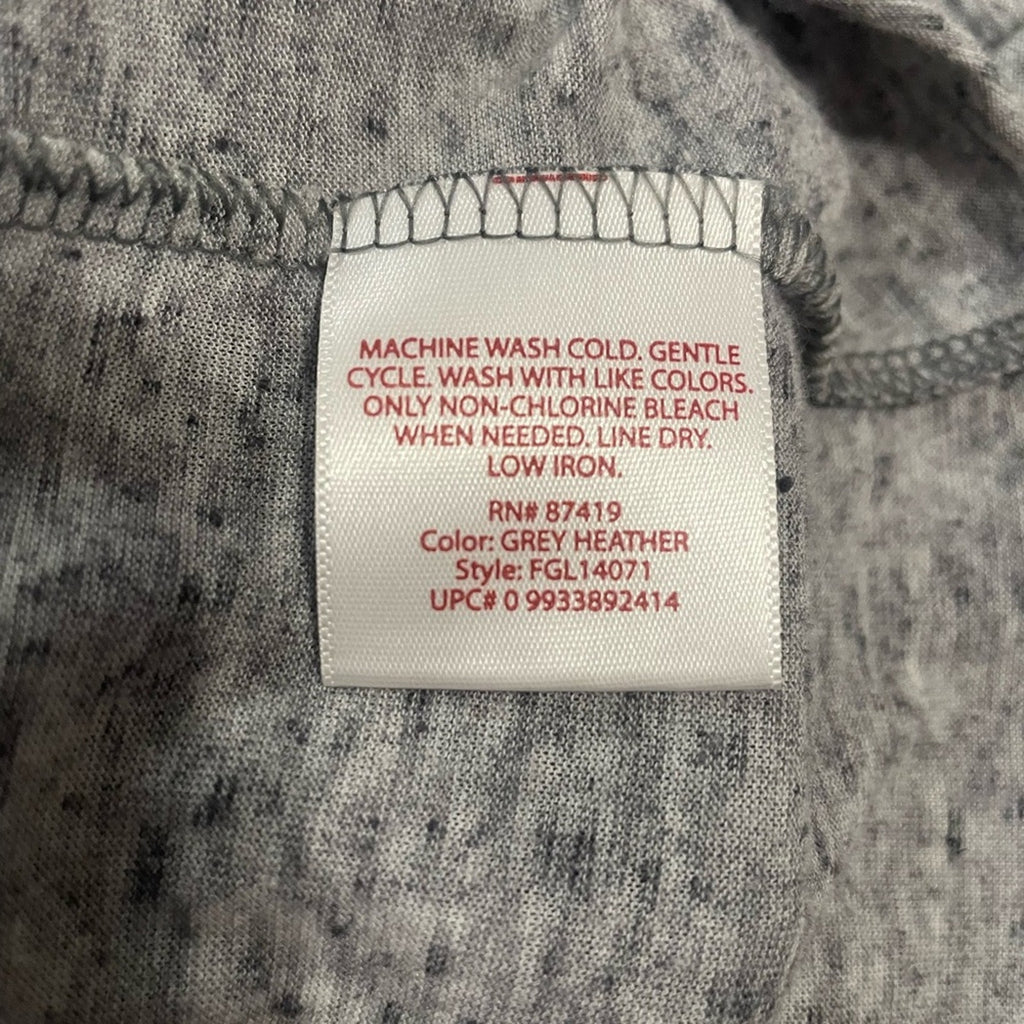 Faded Glory Pullover Heather grey Knit Shirt Size L (12-14) Long Sleeve
