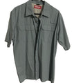 Wrangler‎ mens button down blue/grey shirt with front velcro pockets size xl