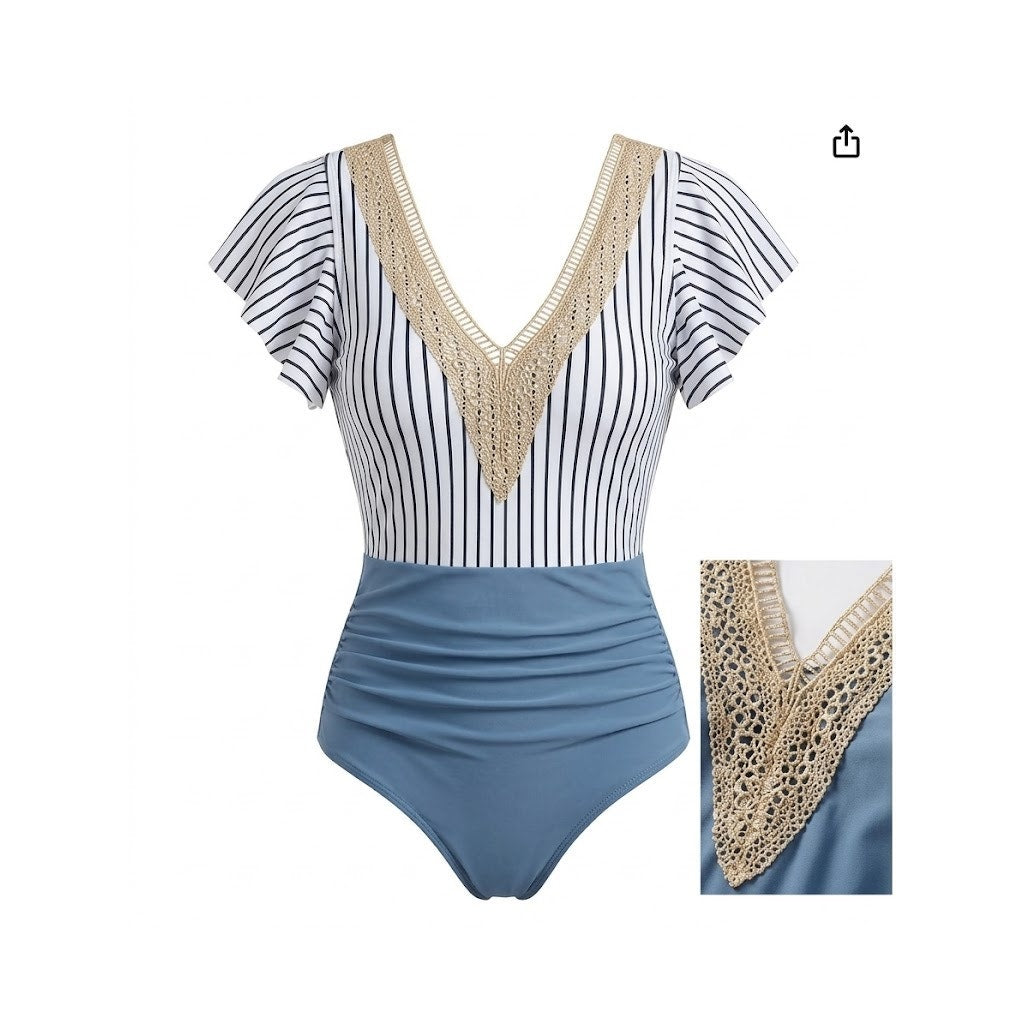 Blooming Jelly Womens Tummy Control Bathing Suits Slimming Ruffle Swimsuit S