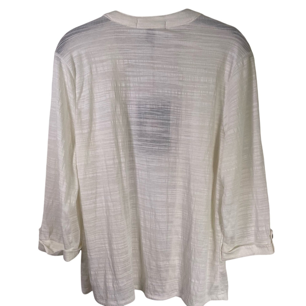 White button up transparent blouse cardigan