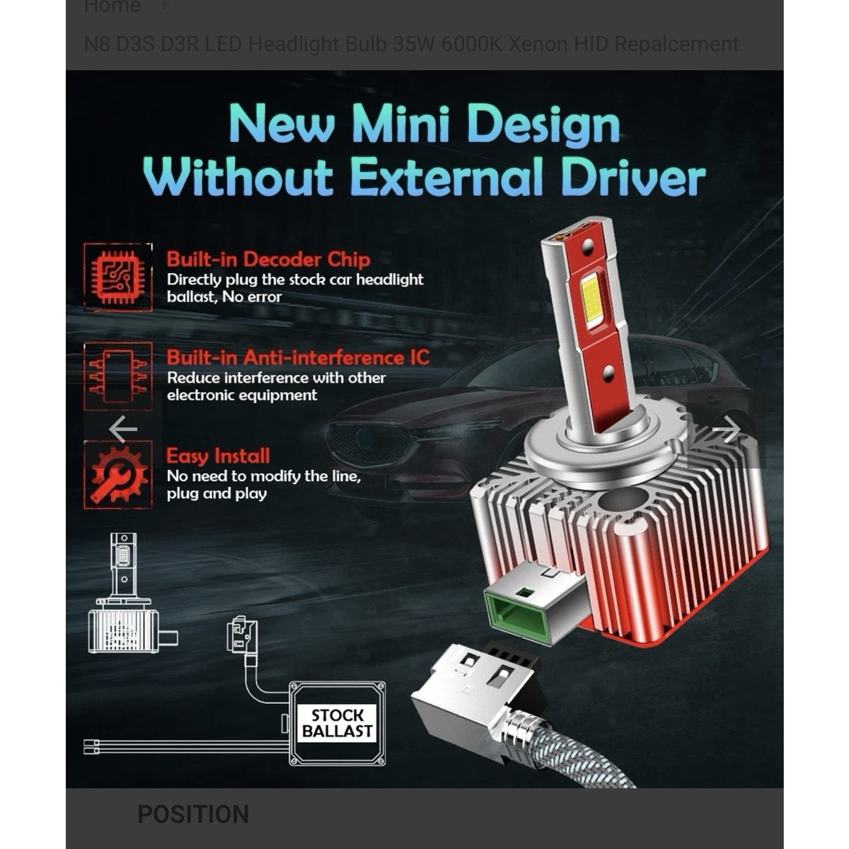WinPower 35W D3S HID Xenon Headlight Replacement Bulbs 6000K, Pack of 2 9128