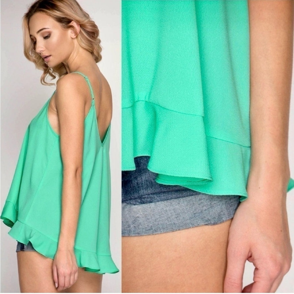 “Megan” Cami with Ruffled Hemline. She + Sky