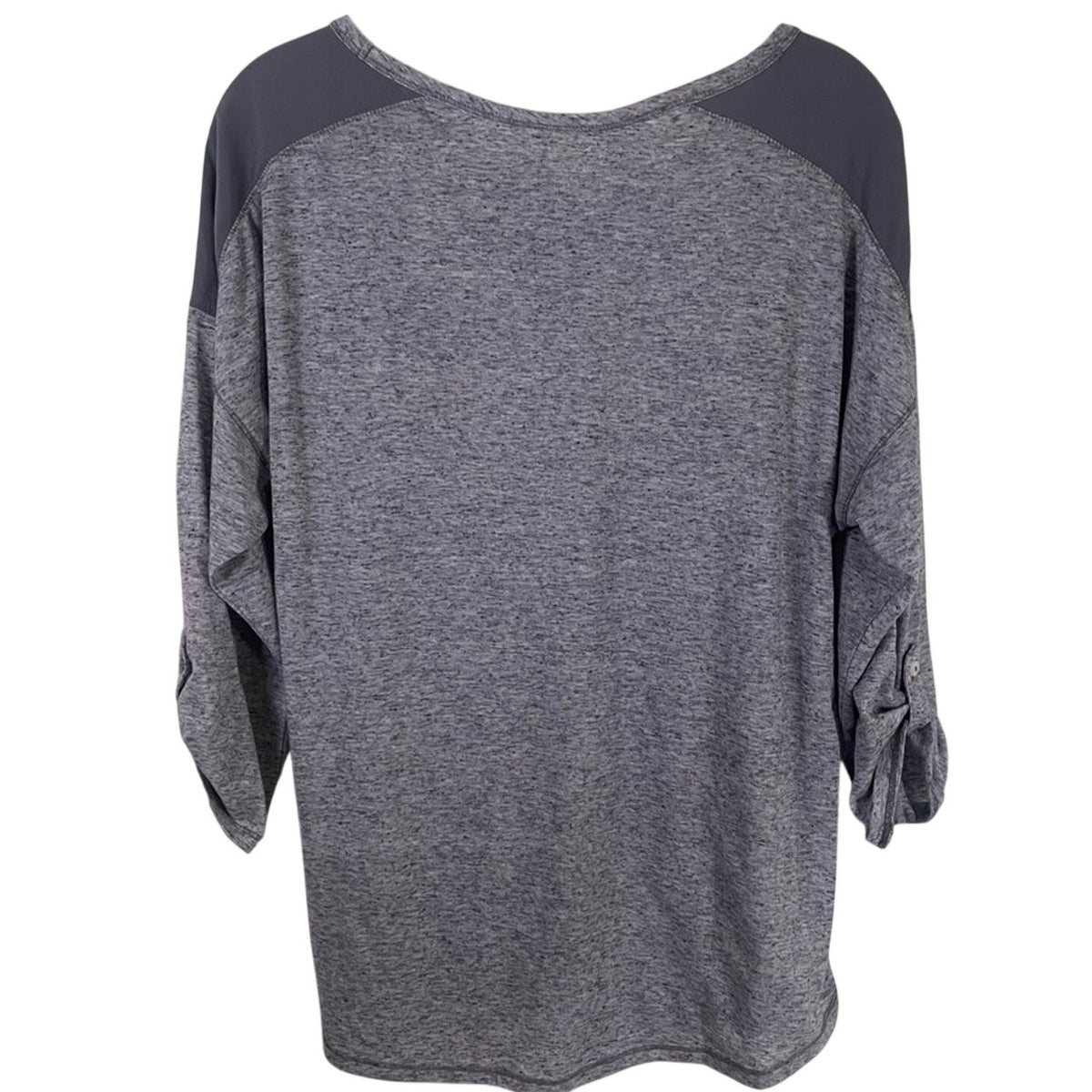 Faded Glory Pullover Heather grey Knit Shirt Size L (12-14) Long Sleeve