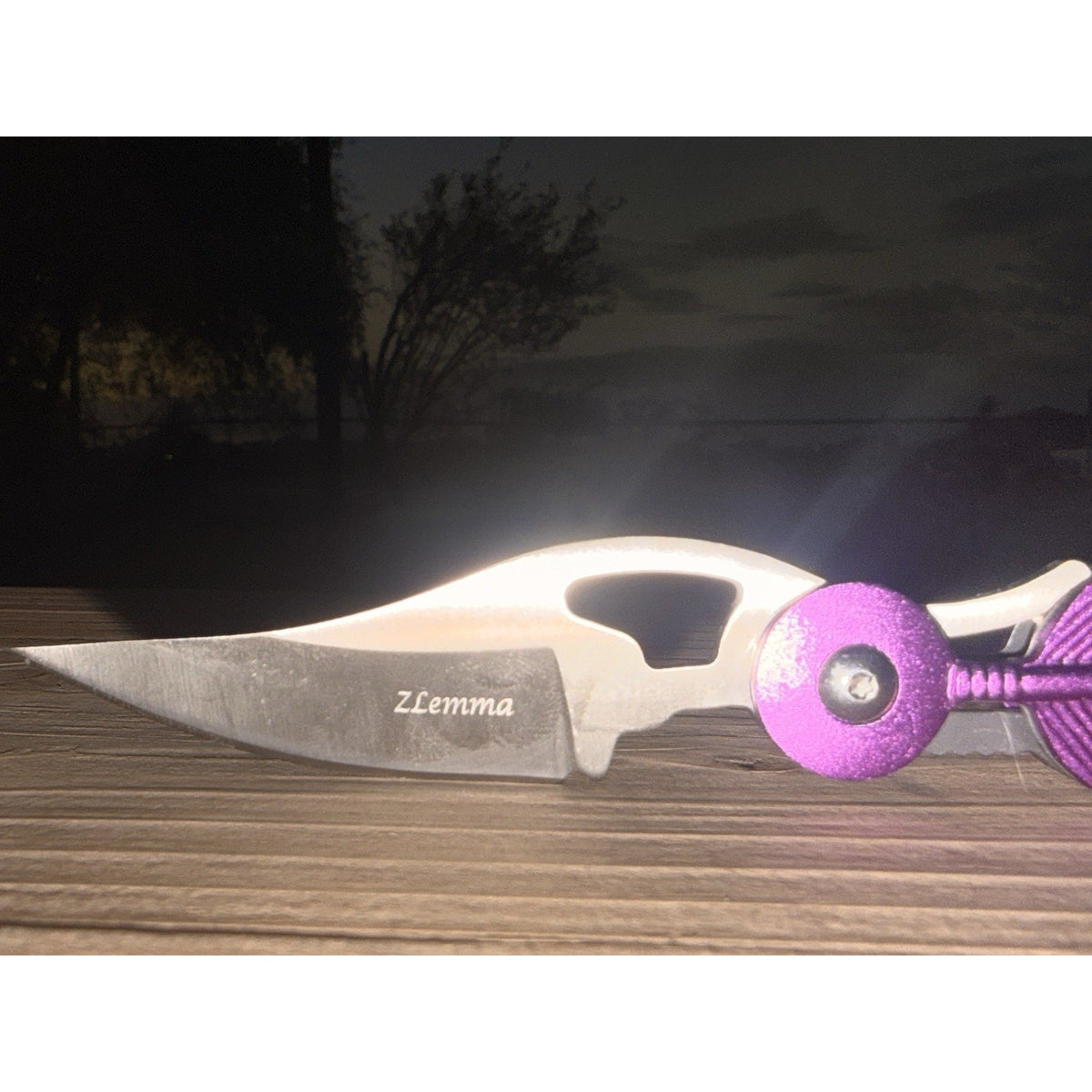 Feather Folding Knife 3.5" Stainless Steel Extended Blade Hot Pink Handle