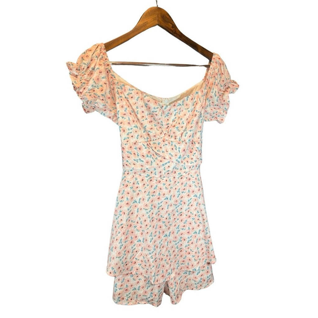 Fixmatti Womens Off The Shoulder Romper Shorts Chiffon Boho Floral