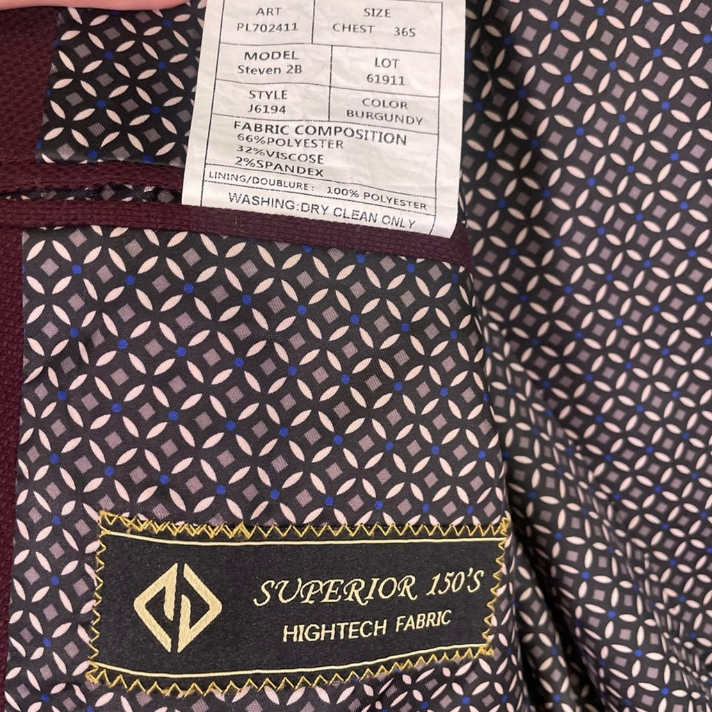 P&L Pierre Loren‎ dress coat Burgundy Size 36S