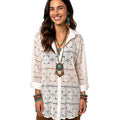 CiCiBird Swimsuit Coverup Lace Eyelet Bathing Suit Cover Up Button Shirtdress